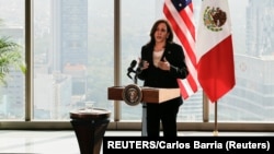 Vicepresidenta estadounidense, Kamala Harris en México el 8 de junio de 2021. (Carlos Barria / Reuters).