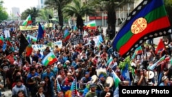 Protesta de mapuches en Chile.