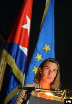 Mogherini ofrece una conferencia en La Habana.