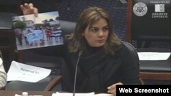 La Dama de Blanco Sara Marta Fonseca habla en el Congreso de Estados Unidos.