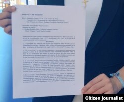 Rosa María Payá entrega petición en Ministerio de Justicia Febrero 27