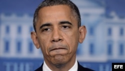 El presidente de Estados Unidos, Barack Obama, habla sobre el Huracán Sandy en una rueda de prensa convocada en la Casa Blanca.
