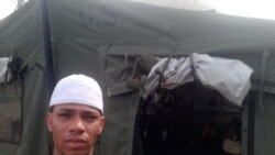 Adam Ramírez, en el campamento de refugiados, La Cruz en Costa Rica