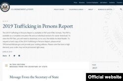 El Departamento de Estado de EEUU dio a conocer el jueves su informe anual sobre tráfico humano.