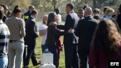 El presidente estadounidense, Barack Obama, en el Cementerio Nacional de Arlington. 