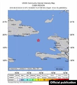 Mapa de Intensidad. Tomado de USGS.gov