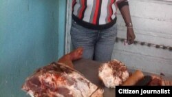 Venta de carne putrefacta Reporta Cuba Foto Rosario Morales