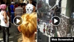 Videos que muestran la agresión del policía a la mujer. (Captura/Facebook)