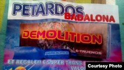 Publicidad para comprar explosivos en los días cercanos a la noche de San Juan, en Barcelona.