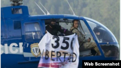 Helicóptero que atacó dos organismos públicos en Venezuela.
