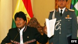 Evo Morales durante una rueda de prensa en La Paz (Bolivia). 