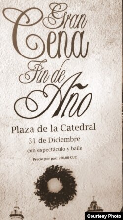 Cartel anuncia cena de Fin de Año en La Habana Vieja /Mario Hechavarría
