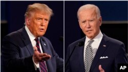 El presidente Donald Trump y su rival demócrata, el exvicepresidente Joe Biden. 