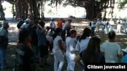 Reporta Cuba 30 activistas junto a Damas de Blanco Foto Angel Moya