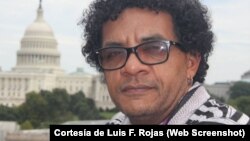 Luis Felipe Rojas, poeta y periodista de Radio Televisión Martí, durante una cobertura en Washington D.C. (Archivo)