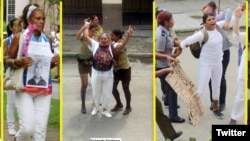 Damas de Blanco presas en Cuba por razones politicas.