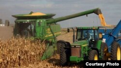Cosecha de maíz en Indiana