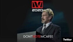 "No vote McAfee", dice este mensaje que el sitio de internet ccn.com atribuye a su campaña.