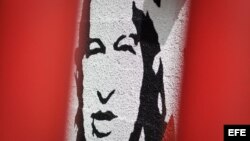 Imagen de Chávez en un muro de Caracas