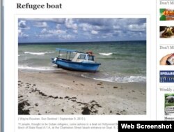 Una foto de la embarcación publicada por el Sun Sentinel