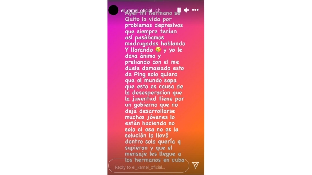 Post de El Kamel sobre la muerte de su amigo El Bacoco.