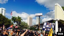 Manifestación de opositores en Miami.