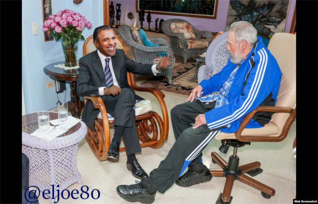 Obama no tiene previsto reunirse con Fidel Castro durante su visita, pero en los memes ya lo hizo.