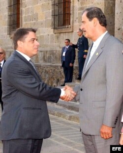 Vicente Fox y el entonces canciller cubano Felipe Pérez Roque.