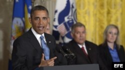 El presidente estadounidense, Barack Obama, durante una rueda de prensa celebrada en la Casa Blanca, Washington, Estados Unidos hoy 30 de abril de 2013.