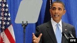 Foto de archivo. El presidente Obama pronuncia un discurso sobre la reforma migratoria, en la Facultad de la Universidad Americana, en Washington, en julio de 2010