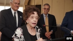 La "abuela del exilio cubano", Leonor Ferreira.