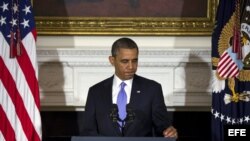 El presidente estadounidense, Barack Obama, da una rueda de prensa en la Casa Blanca de Washington, EEUU. hoy, martes 21 de mayo de 2013