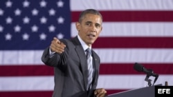 El presidente de EEUU, Barack Obama, durante la presentación de su proyecto presupuestario del 2016, en el Departamento de Seguridad Nacional, en Washington DC (2 de febrero, 2015).