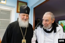 Encuentro del Patriarca Kiril con Fidel Castro (con Nike) en La Habana.
