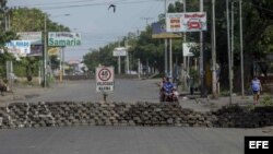 Barricada en Managua durante el paro