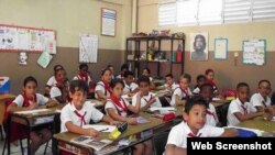 Estudiantes de enseñanza primaria en Cuba.
