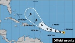 Trayectoria pronosticada para el huracán José. (NHC)