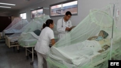 Foto de archivo. Un grupo de pacientes que padecen dengue permanecen internados en un hospital.