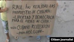 Protesta en Holguín del Movimiento Cubano Reflexión.