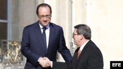 Presidente francés recibe al canciller cubano