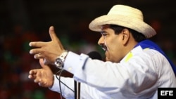 presidente encargado de Venezuela, Nicolás Maduro, durante un acto político en la localidad de Margarita, Estado Nueva Esparta (Venezuela)