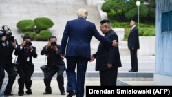 El presidente Donald Trump en territorio norcoreano, el domingo 30 de junio de 2019. (Brendan Smialowski / AFP)
