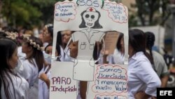 Trabajadores de salud en protesta contra Nicolás Maduro. (Archivo)