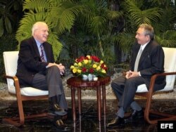 Raúl Castro reunido con el senador estadounidense Patrick Leahy.