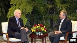 Raúl Castro reunido con el senador estadounidense Patrick Leahy.