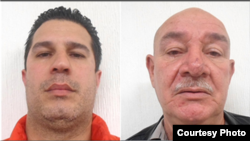 Los cubanos Roberto Marrero La Rosa (d) y Johnny Hernández Sardiñas, detenidos en México.