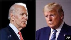 Combinación de fotografías de Donald Trump y Joe Biden. AP Photo/File