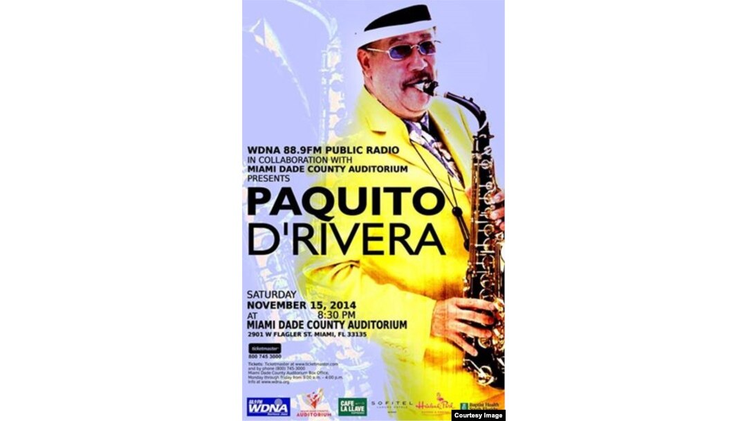Cartel del concierto en Miami.