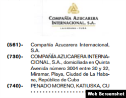 Penado Moreno aparece listada como empleada de CAISA por la Oficina de la Propiedad Industrial.