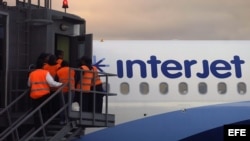 Un avión de la empresa mexicana Interjet.